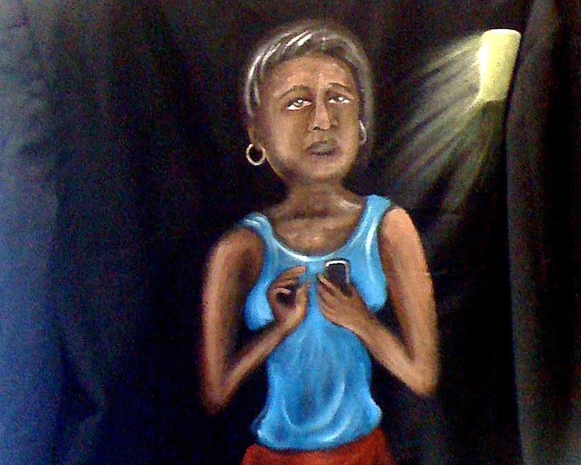 A Light Shining in the Darkness: Kevin Ado's Jacket (Senegal). Painted by Regina Holliday at the mHealth Summit, as part of The Walking Gallery. A Light Shining in the Darkness: Kevin Ado's Jacket (Senegal). Painted by Regina Holliday at the mHealth Summit, as part of The Walking Gallery.